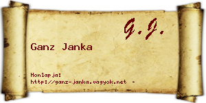 Ganz Janka névjegykártya